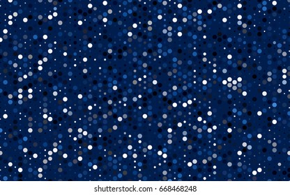 Dark BLUE vector abstract pattern with circles. Geometry template for your business design. Background with colored spheres.