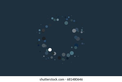 Dark BLUE vector abstract pattern with circles. Geometry template for your business design. Background with colored spheres.