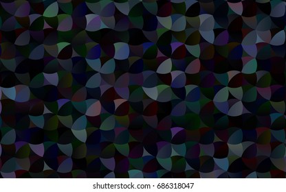 Dark BLUE vector abstract pattern with circles. Geometry template for your business design. Background with colored spheres.