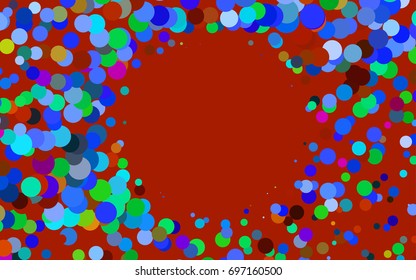 Dark BLUE vector abstract pattern with circles. Geometry template for your business design. Background with colored spheres.