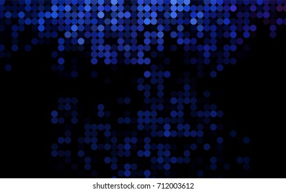 Dark BLUE vector abstract pattern with circles. Geometry template for your business design. Background with colored spheres.