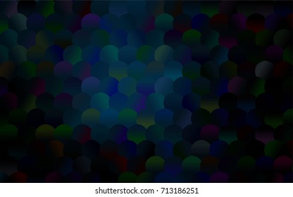 Dark BLUE vector abstract pattern with circles. Geometry template for your business design. Background with colored spheres.
