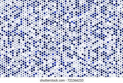 Dark BLUE vector abstract pattern with circles. Geometry template for your business design. Background with colored spheres.