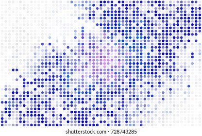 Dark BLUE vector abstract pattern with circles. Geometry template for your business design. Background with colored spheres.