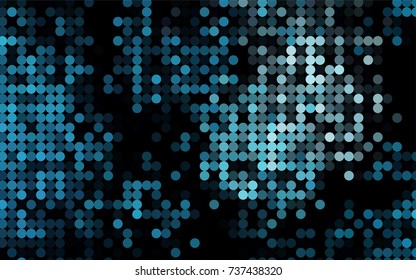 Dark BLUE vector abstract pattern with circles. Geometry template for your business design. Background with colored spheres.