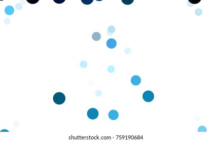 Dark BLUE vector abstract pattern with circles. Geometry template for your business design. Background with colored spheres.