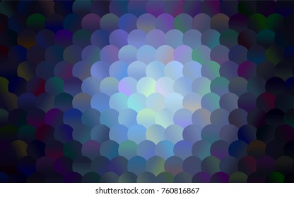 Dark BLUE vector abstract pattern with circles. Geometry template for your business design. Background with colored spheres.