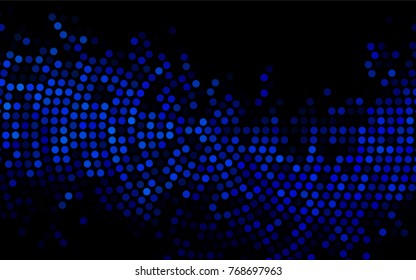 Dark BLUE vector abstract pattern with circles. Geometry template for your business design. Background with colored spheres.