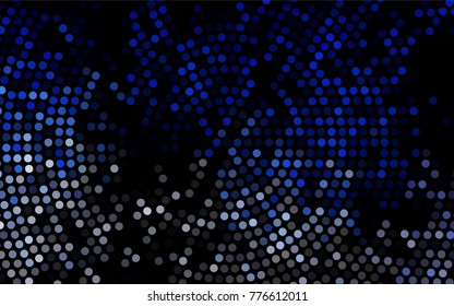 Dark BLUE vector abstract pattern with circles. Geometry template for your business design. Background with colored spheres.