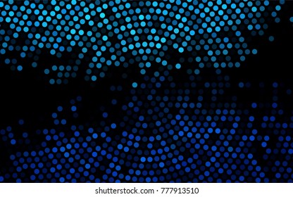 Dark BLUE vector abstract pattern with circles. Geometry template for your business design. Background with colored spheres.