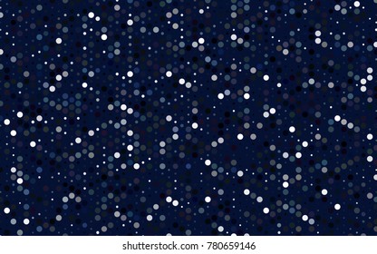 Dark BLUE vector abstract pattern with circles. Geometry template for your business design. Background with colored spheres.