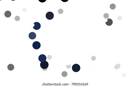 Dark BLUE vector abstract pattern with circles. Geometry template for your business design. Background with colored spheres.