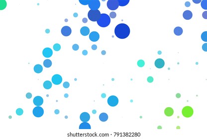 Dark BLUE vector abstract pattern with circles. Geometry template for your business design. Background with colored spheres.