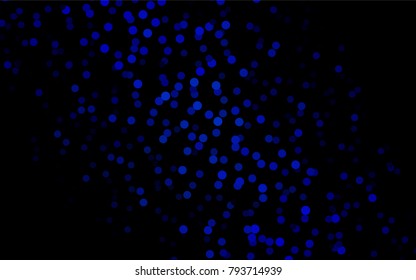 Dark BLUE vector abstract pattern with circles. Geometry template for your business design. Background with colored spheres.