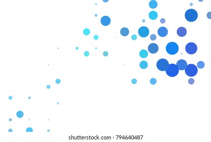 Dark BLUE vector abstract pattern with circles. Geometry template for your business design. Background with colored spheres.