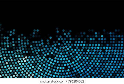 Dark BLUE vector abstract pattern with circles. Geometry template for your business design. Background with colored spheres.