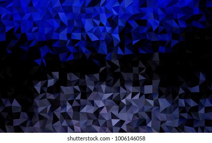 Dark BLUE vector abstract polygonal background. Geometric illustration in Origami style with gradient.  The template can be used as a background for cell phones.