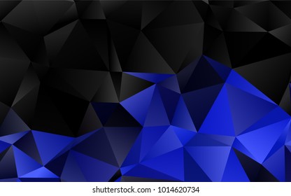 Dark BLUE vector abstract polygonal template. Geometric illustration in Origami style with gradient.  The template can be used as a background for cell phones.