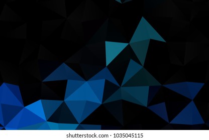 Dark BLUE vector abstract polygonal pattern. Shining colored illustration in a brand-new style. The best triangular design for your business.