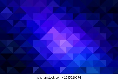 Dark BLUE vector abstract polygonal pattern. Shining colored illustration in a brand-new style. The best triangular design for your business.