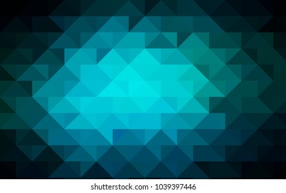 Dark BLUE vector abstract polygonal template. Geometric illustration in Origami style with gradient.  A completely new design for your business.