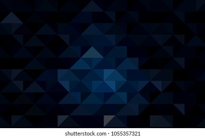 Dark BLUE vector abstract polygonal template. Brand-new colored illustration in blurry style with gradient. Brand-new style for your business design.