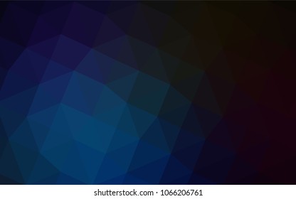 Dark BLUE vector abstract polygonal template. Creative illustration in halftone style with gradient. That pattern can be used as a part of a brand book.