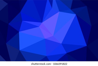Dark BLUE vector abstract polygonal template. Glitter abstract illustration with an elegant design. That pattern can be used as a part of a brand book.