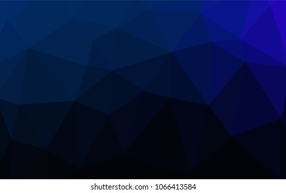 Dark BLUE vector abstract polygonal background. Elegant bright polygonal illustration with gradient. A completely new design for your business.