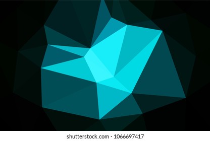 Dark BLUE vector abstract polygonal pattern. Triangular geometric sample with gradient.  The template for cell phone's backgrounds.