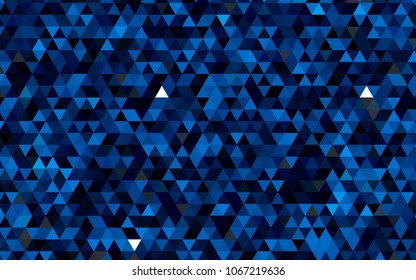 Dark BLUE vector abstract polygonal background. Triangular geometric sample with gradient.  A completely new design for your business.