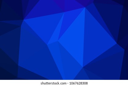 Dark BLUE vector abstract polygonal pattern. A sample with polygonal shapes. Triangular pattern for your business design.