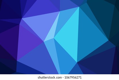 Dark BLUE vector abstract polygonal template. Creative illustration in halftone style with gradient. Textured pattern can be used for background.