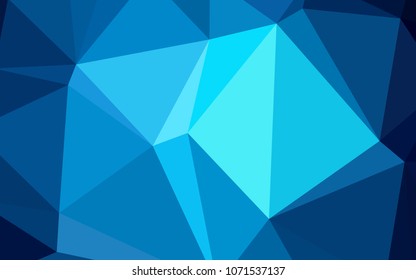 Dark BLUE vector abstract polygonal pattern. Creative illustration in halftone style with gradient. Triangular pattern for your business design.