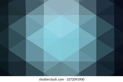 Dark BLUE vector abstract polygonal template. Triangular geometric sample with gradient.  That new template can be used for your brand book.