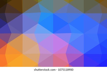 Dark BLUE vector abstract polygonal template. Shining colored illustration in a new style. The best triangular design for your business.