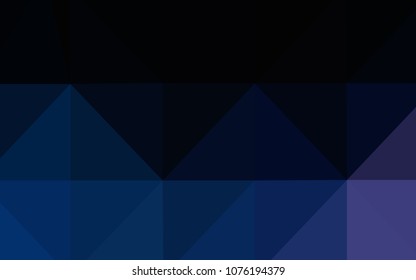 Dark BLUE vector abstract polygonal template. Shining polygonal illustration, which consist of triangles. Textured pattern can be used for background.