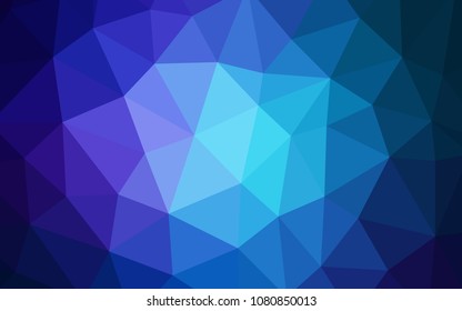Dark BLUE vector abstract polygonal template. Creative geometric illustration in Origami style with gradient. Textured pattern for your backgrounds.