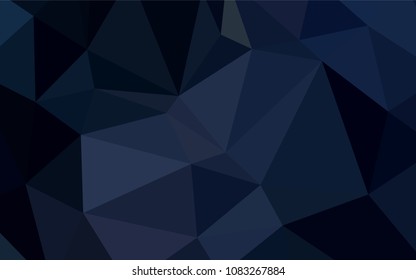Dark BLUE vector abstract polygonal background. A completely new color illustration in a  polygonal style. The polygonal design can be used for your web site.