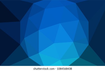 Dark BLUE vector abstract polygonal background. Creative illustration in halftone style with triangles. Polygonal design for your web site.