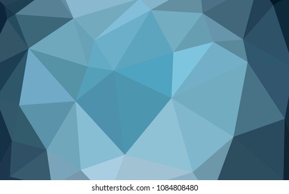 Dark BLUE vector abstract polygonal template. Shining polygonal illustration, which consist of triangles. Template for cell phone's backgrounds.