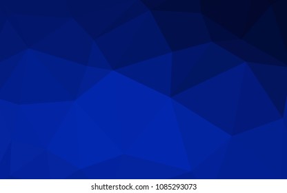 Dark BLUE vector abstract polygonal pattern. Shining polygonal illustration, which consist of triangles. Polygonal design for your web site.