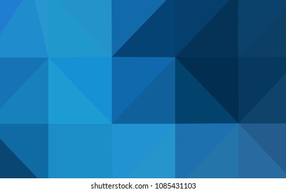Dark BLUE vector abstract polygonal template. Glitter abstract illustration with an elegant design. The template for cell phone's backgrounds.
