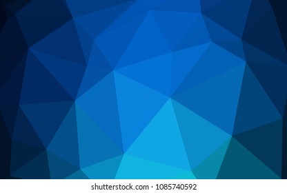 Dark BLUE vector abstract polygonal template. Elegant bright polygonal illustration with gradient. A completely new design for your leaflet.