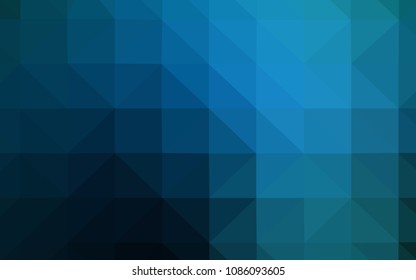 Dark BLUE vector abstract polygonal pattern. Triangular geometric sample with gradient.  A new texture for your web site.