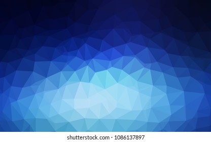 Dark BLUE vector abstract polygonal template. Creative illustration in halftone style with triangles. Textured pattern for your backgrounds.