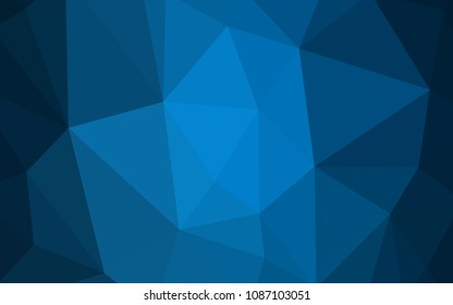 Dark BLUE vector abstract polygonal template. Polygonal abstract illustration with gradient. A completely new design for your leaflet.