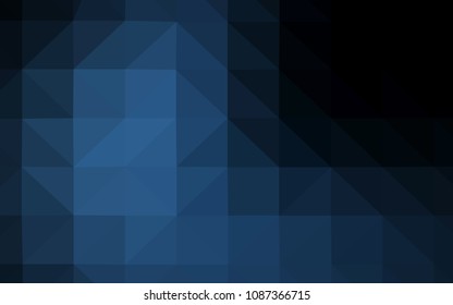 Dark BLUE vector abstract polygonal template. Creative geometric illustration in Origami style with gradient. Triangular pattern for your design.
