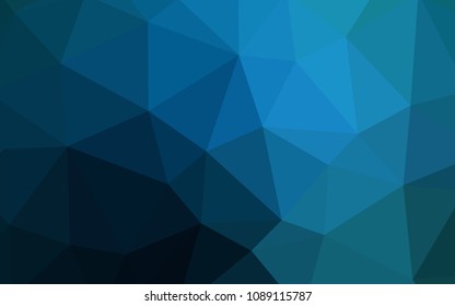 Dark BLUE vector abstract polygonal pattern. Shining polygonal illustration, which consist of triangles. New template for your brand book.