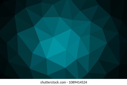Dark BLUE vector abstract polygonal background. Elegant bright polygonal illustration with gradient. Best triangular design for your business.